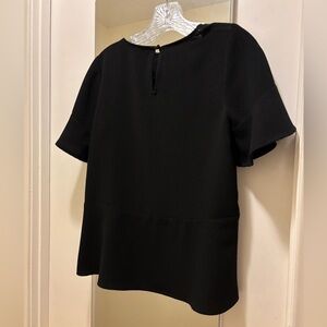 Madewell Black Boxy Short Sleeve Blouse